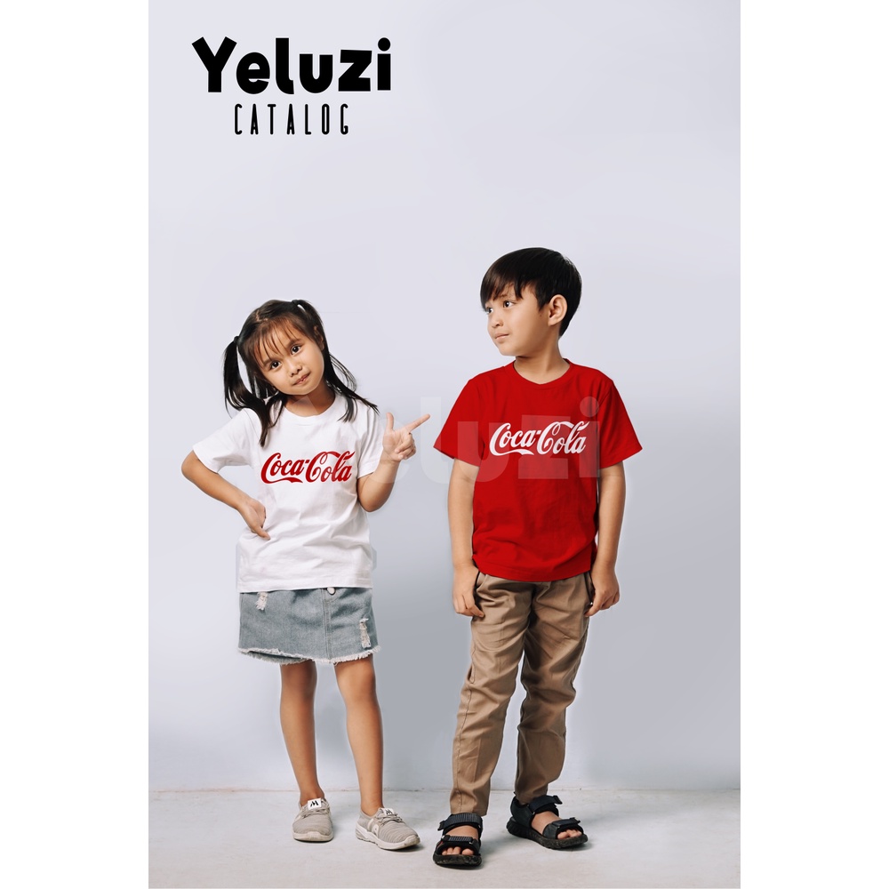 Baju Couple Kaos Keluarga Sarimbit Oblong Merah Putih Katun Combed 24s - YELUZI