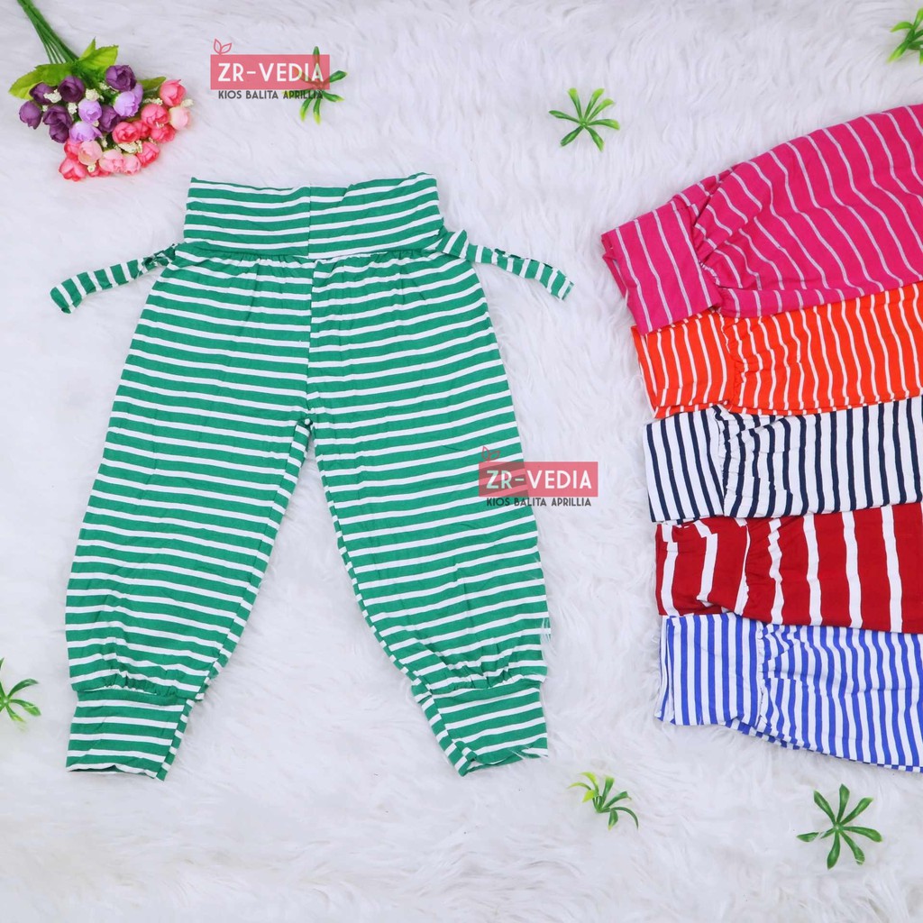 Aladin Salur uk 5-6 Tahun / Celana Anak Perempuan Panjang Murah Bahan Kaos Harian Stripe Adem