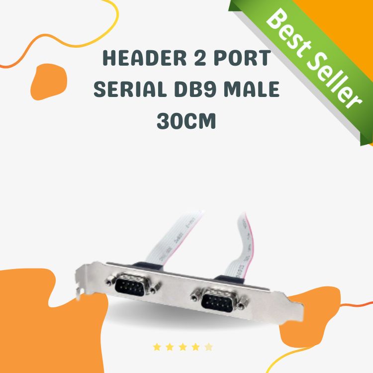 Header 2 port Serial DB9 Male 30cm