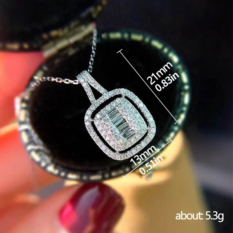 Kalung Dengan Liontin Kristal Kubik Zirkonia Untuk Aksesoris Pernikahan Wanita