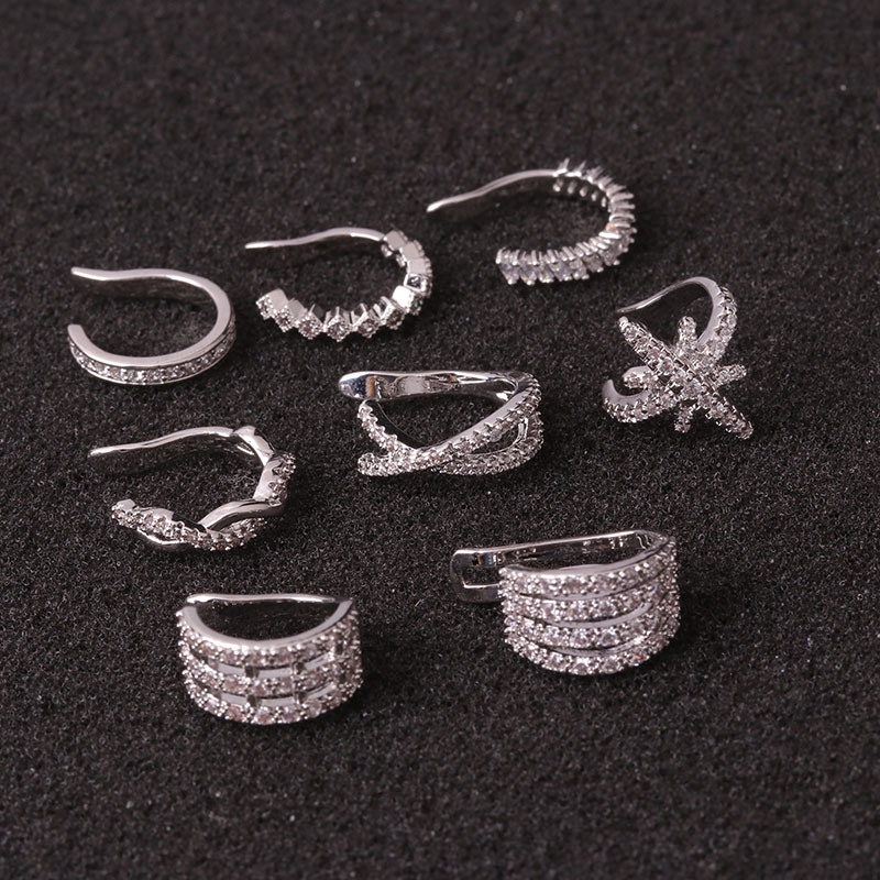 1Pc 10mm Fake Piercing Jewelry Adjustable Helix Cartilage Conch Cz Ear Cuff No Piercing Conch Cuff Earring