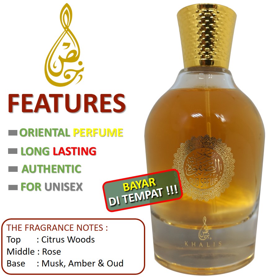 Parfum Oud Parfum Arab Aroma Oud Parfume Pria dan Wanita Khalis Perfume Oud Safwa Eau De Parfum 100 