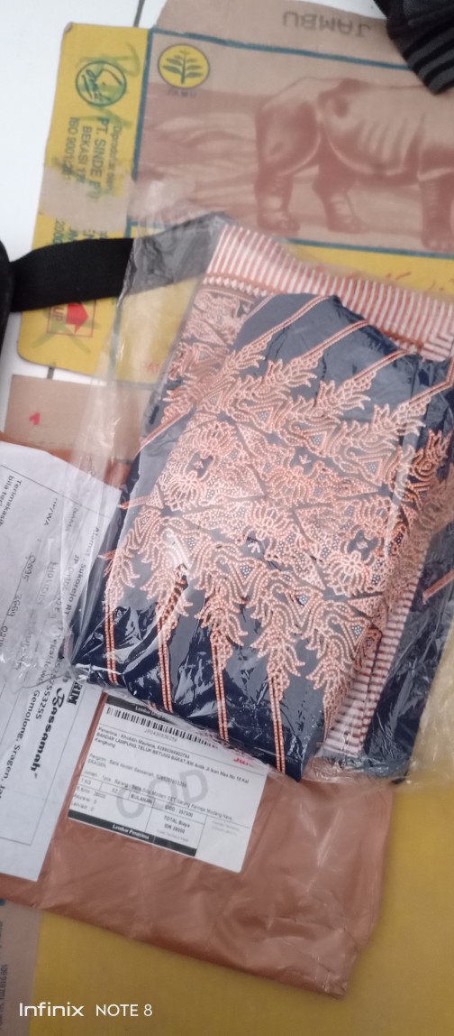 Batik Solo Modern Set Sarung Kemeja Modang Navy