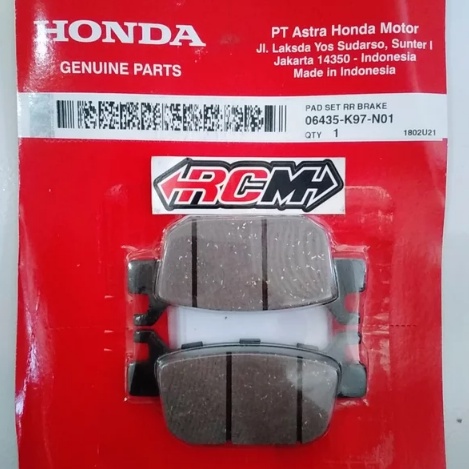 KAMPAS REM CAKRAM BELAKANG DISK PAD REAR BRAKE PCX 150 ADV 150 PCX 160 HYBRID ORI 06435-K97-N01