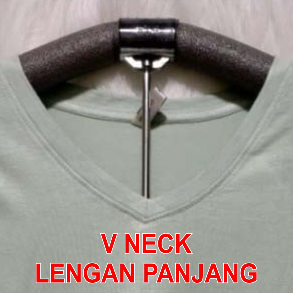 Kaos Wanita Lengan Panjang V-Neck Polos Atasan Wanita V Neck Leher V Polasan Spandex Adem Grosir Murah