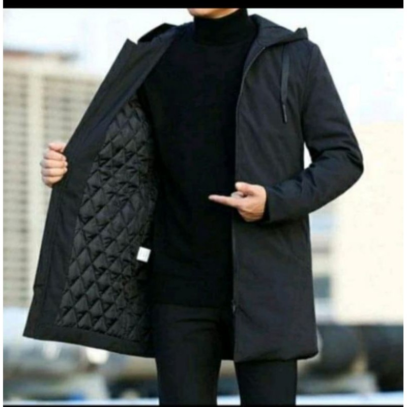 Jaket Jubah Panjang Musim Dingin Jaket Pria Korea Long coat