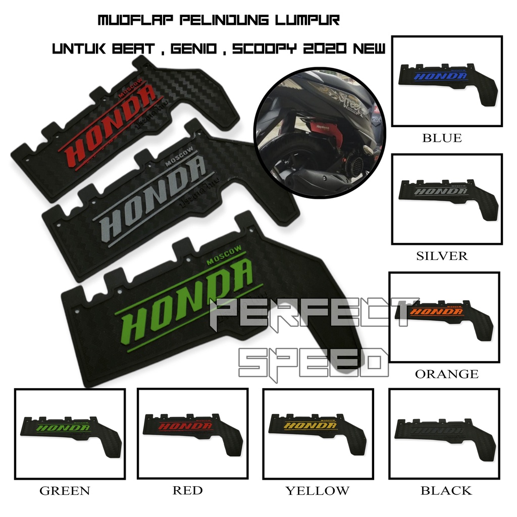 MUDFLAP CARBON PENAHAN LUMPUR FOR BEAT DELUXE , BEAT STREET , BEAT NEW 2020 , GENIO . SCOOPY NEW 2020 . ALL ESP SRIES