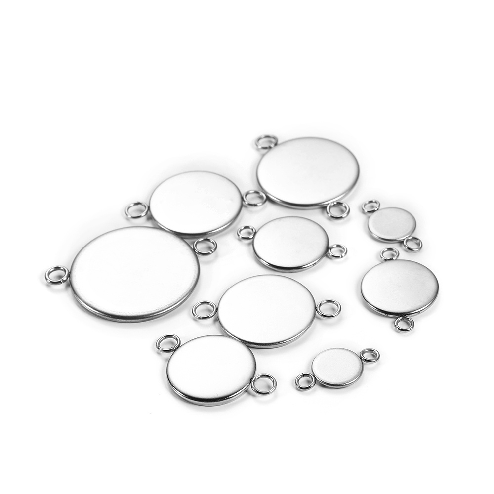 20pcs/Lot Stainless Steel Baki dasar cabochon kosong untuk pembuatan perhiasan liontin gelang DIY