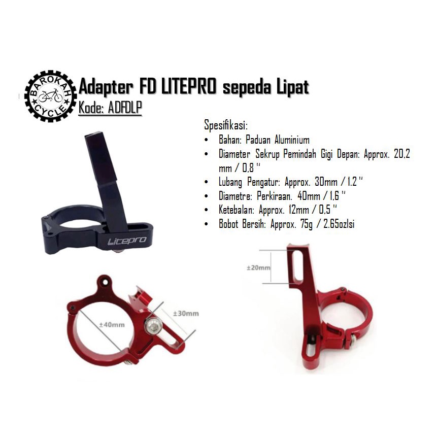 Adapter FD LITEPRO sepeda Lipat