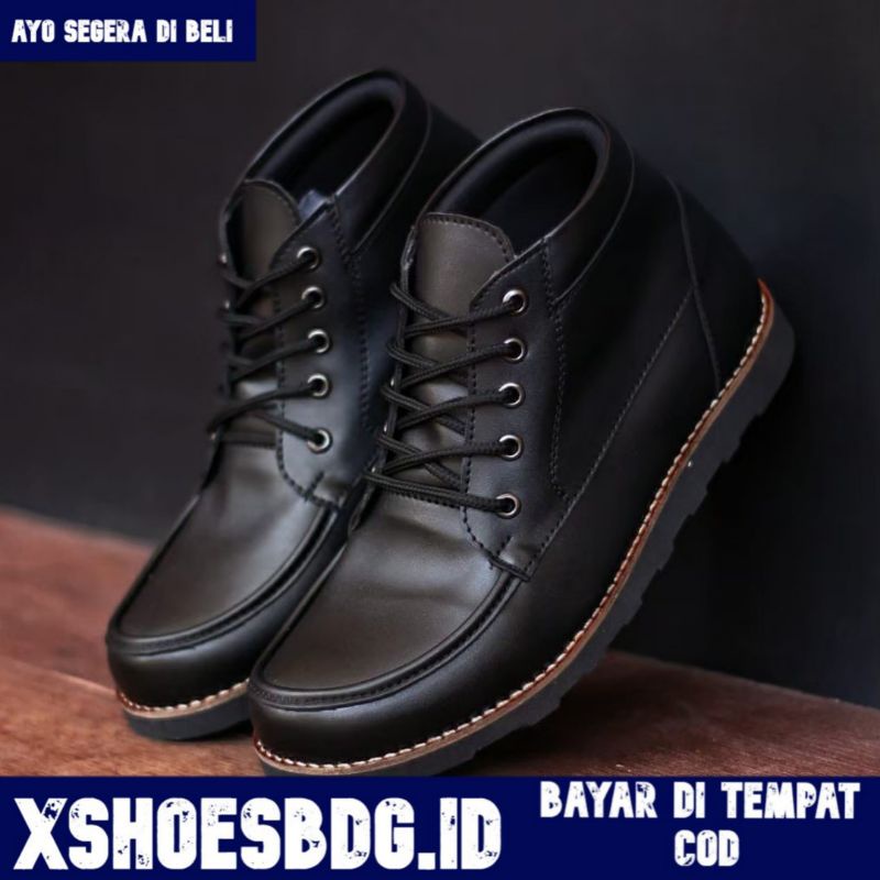 XSHOESBDG.ID Sepatu Boots Pria Formal Vintage Semi Kulit Best Seller Kerja Santai Kuliah Fashion