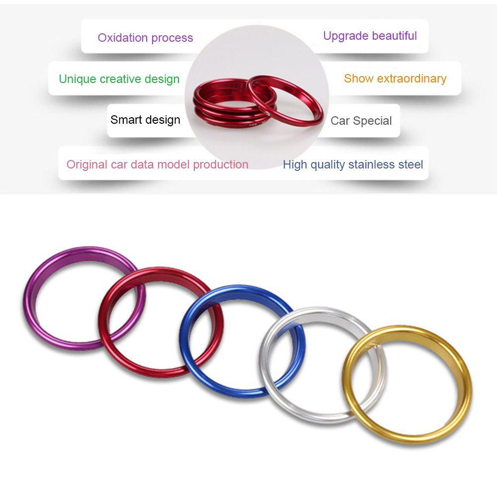 Populer 4PCS Exhaust port AC Ring Fitting Gaya Mobil Lingkaran Hias Versi Tempel Dekorasi Outlet Udara Untuk Untuk Audi A3 8V 2013-2017