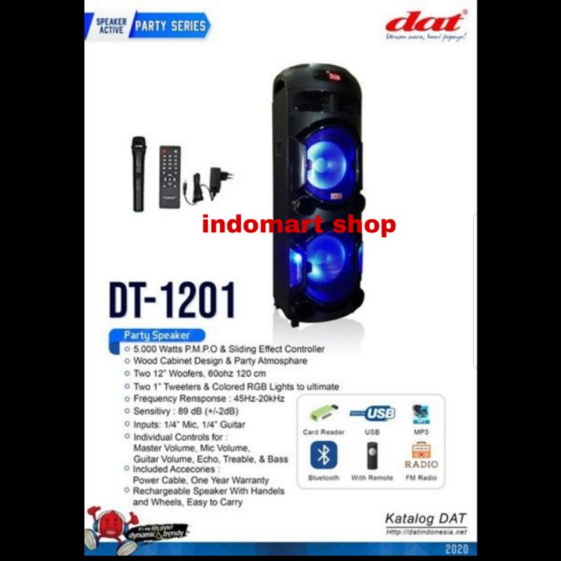 Speaker Portable Wireless DAT DT-1201 ( ORIGINAL )