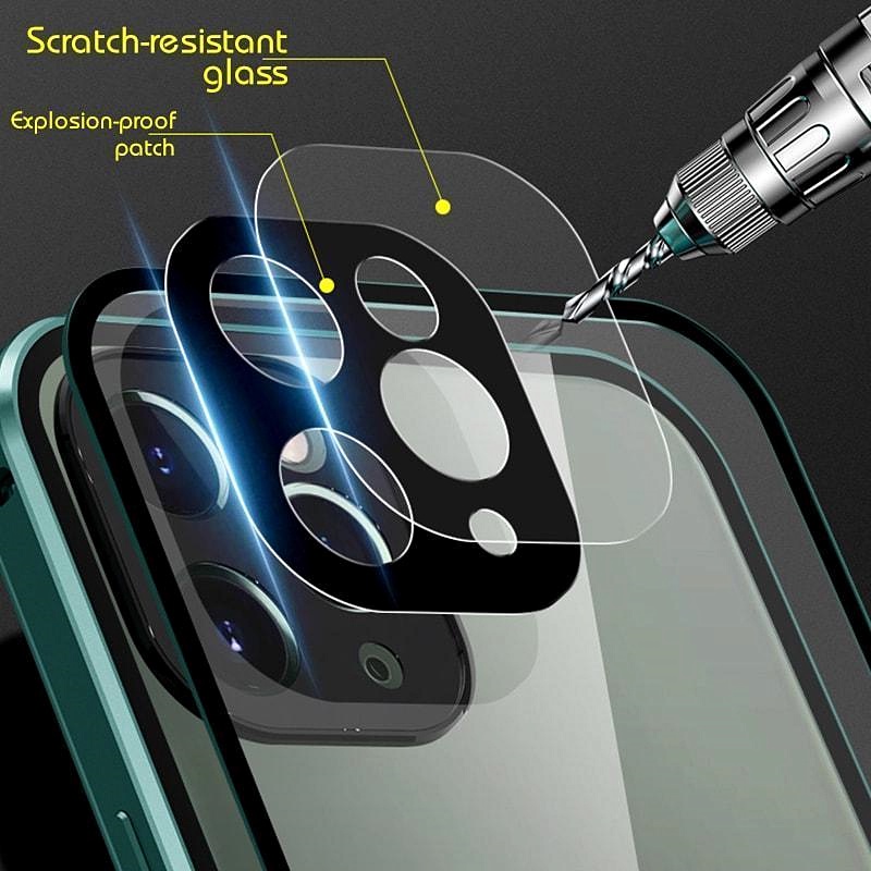 360° Hard Case Magnetik Dua Sisi Bahan Metal Untuk IPhone 7 8 Plus X Xs 11 12 13 Pro Max