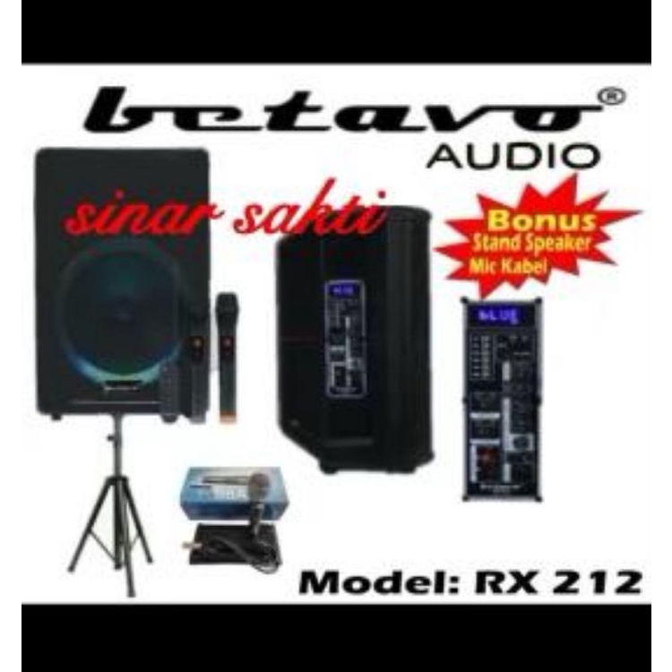 Speaker portable bluetooth betavo rx212 rx 212 12inch bluetooth usb original