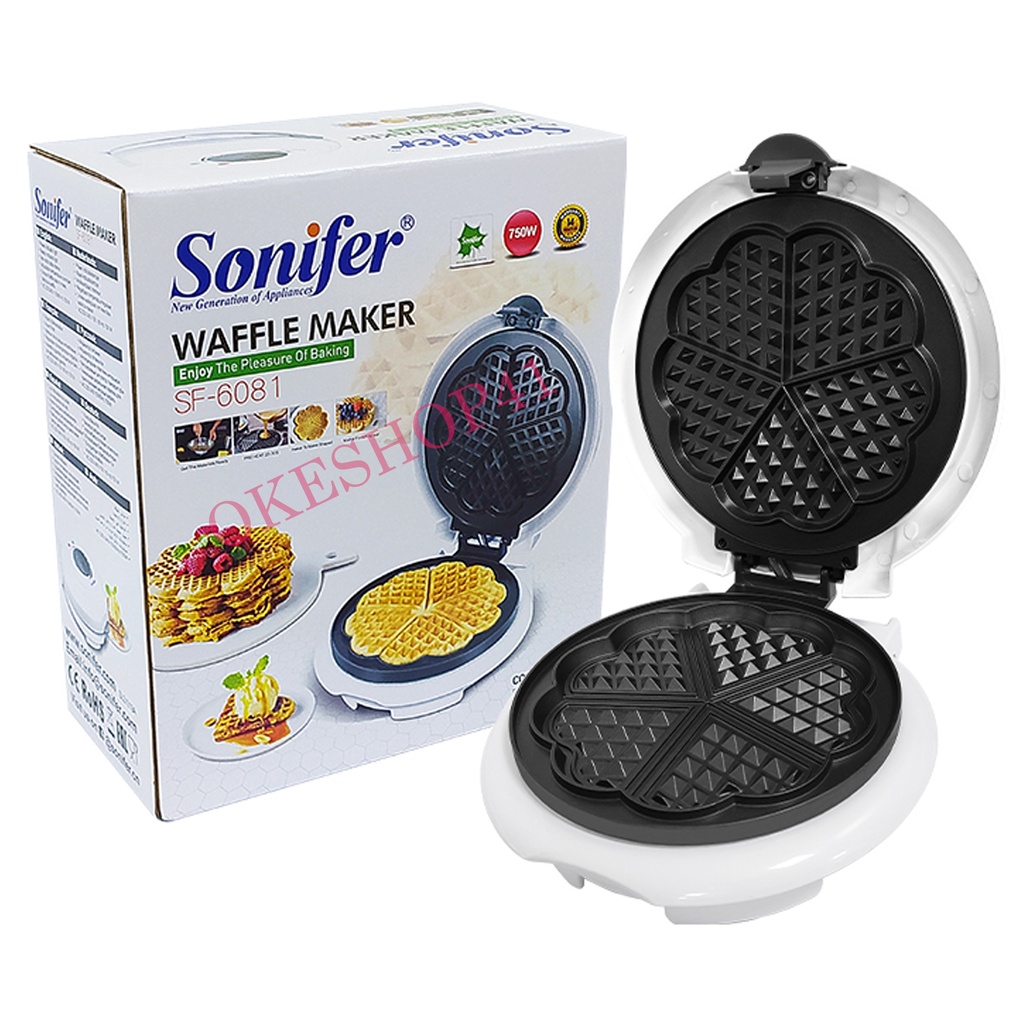 Sonifer Waffle Maker SF-6081 Alat Pembuat wafel dan Croffle Elektrik