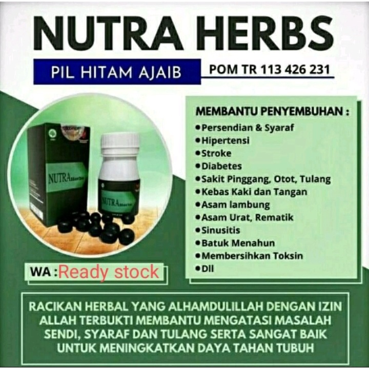 Nutra Herbs Original Netlife Pil Hitam Ajaib 1 Botol isi 30 PIL - Benku