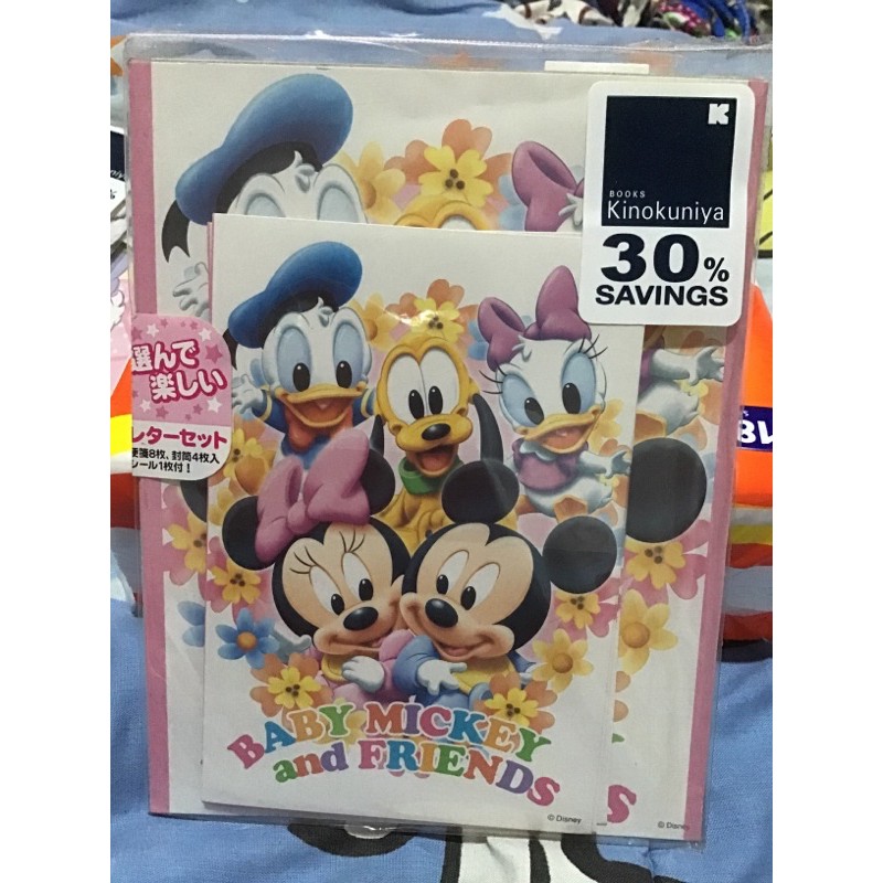 

DISNEY BABY MICKEY MOUSE DONALD DUCK MINNIE MOUSE DAISY PLUTO LETTER SET MEMO KERTAS SURAT MADE IN JAPAN