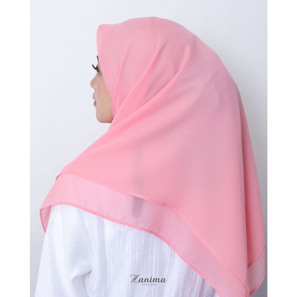 Jilbab Segi Empat Instan Double Layer Bahan Ceruti Babydoll - Zanima Soft Pink