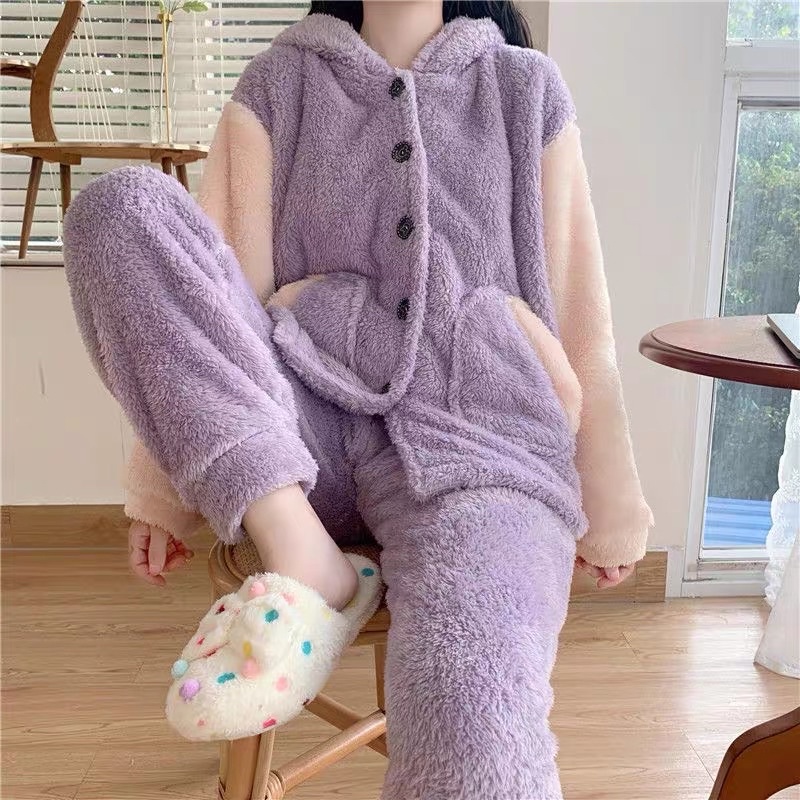 [ready stock] stella bunny pajamas | onesie piyama pajama baju tidur set korea import