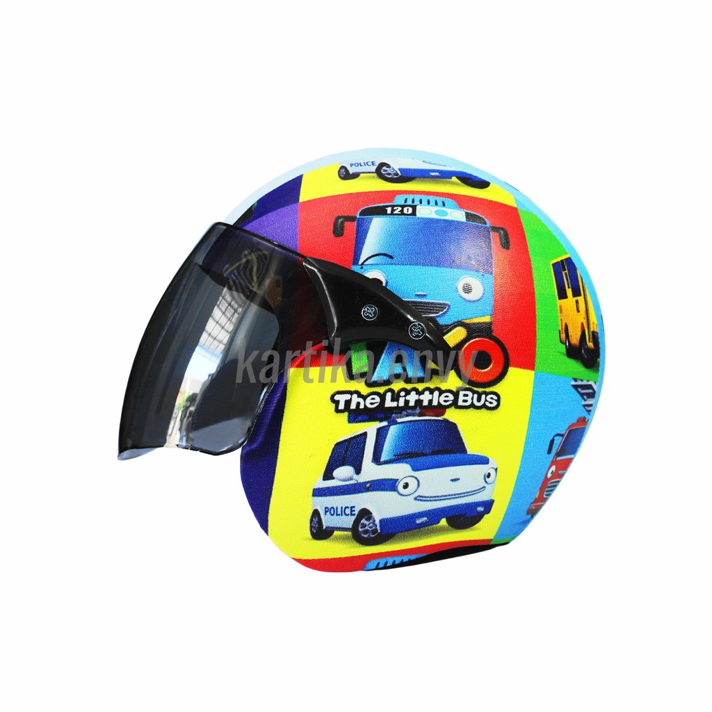 Helm Anak Super Standart Kaca Halfface Karakter Little Bus