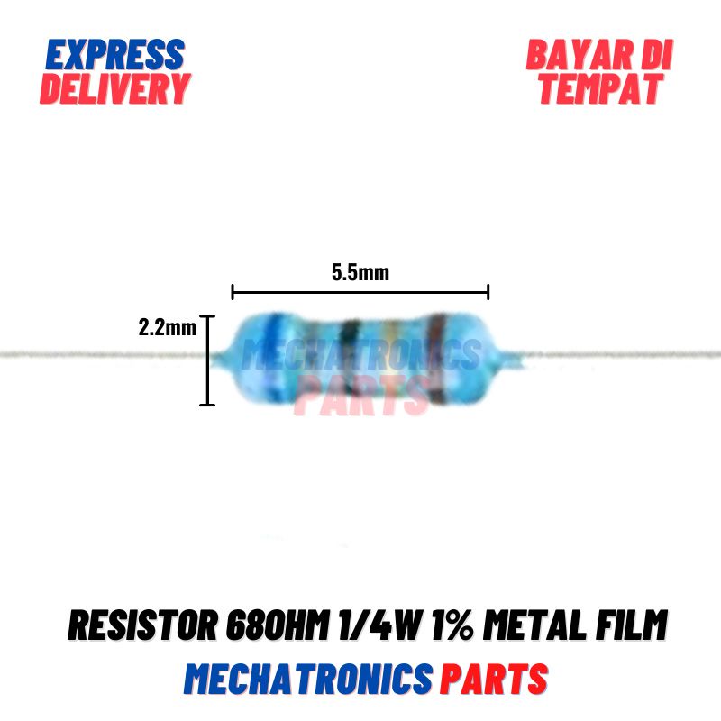 [PAS-9425] 10X RESISTOR 68OHM 1/4W 1% METAL FILM