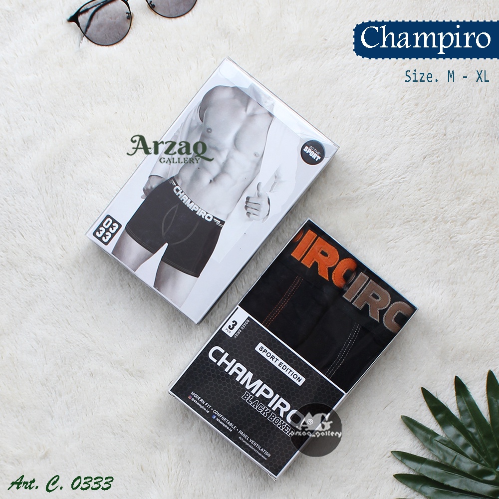 [3 pcs] Boxer champiro C.0333-C | Boxer Pria / Cd Boxer / Champiro / Celana Dalam Pria / Celana Boxer / Celana Dalam