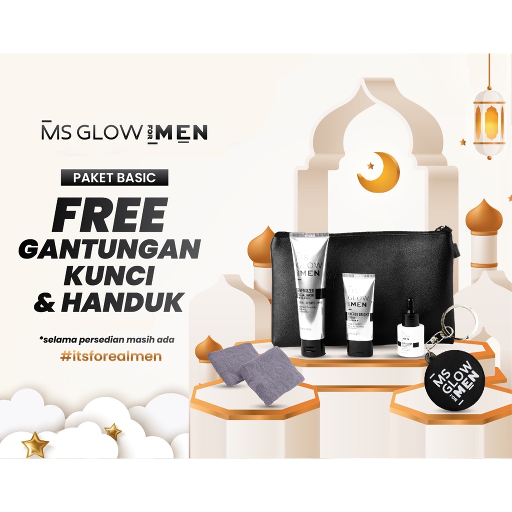 Paket Basic (facial wash+ cream+ serum+ pouch) free Handuk + gantungan kunci