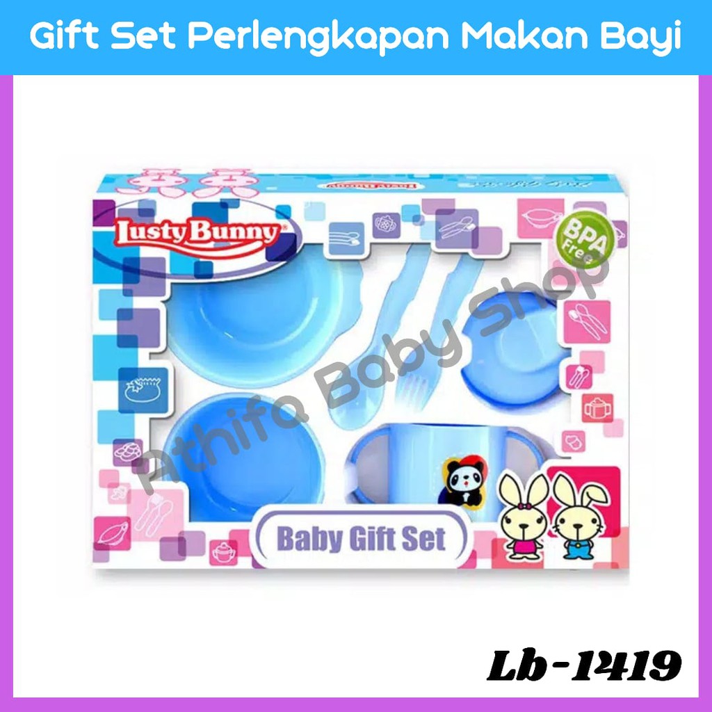 Tempat Makan Lusty Bunny Perlengkapan Makan Bayi Set Feeding Gift Set Baby kado lahiran