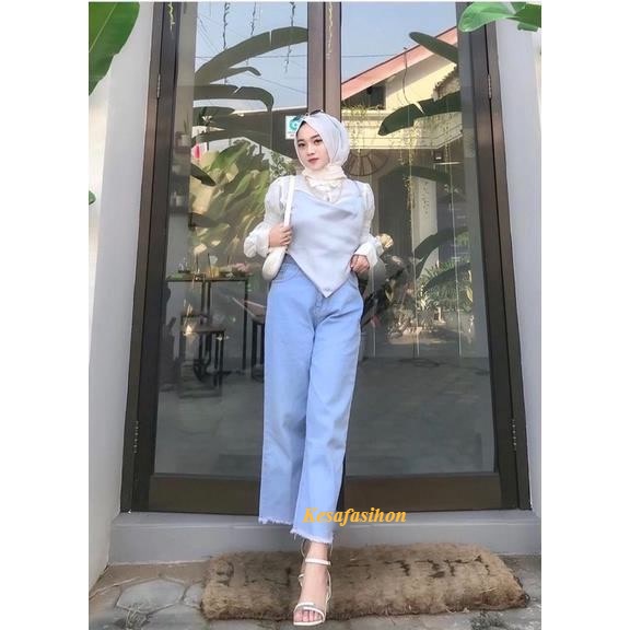 Highwaist kulot jeans wanita Rawis