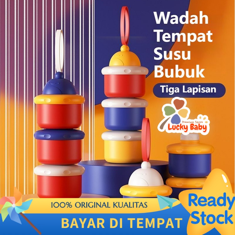 Mengupgrade Wadah Tempat Susu Bubuk Bayi Travelling/ Tempat Susu Bubuk Dispenser Kontainer 3Tingkat Milk Powder Container