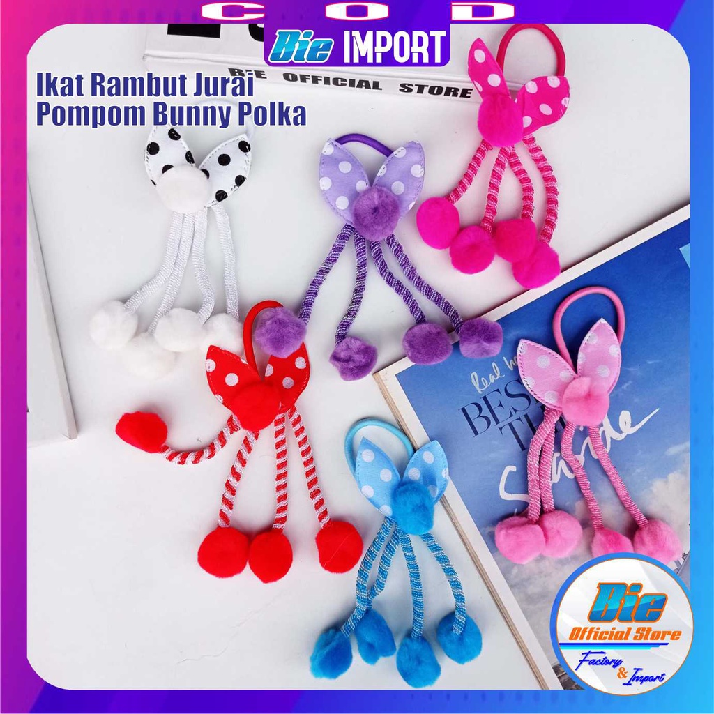 2 IN 1Ikat Rambut Anak Jurai Pom-Pom Premium Import