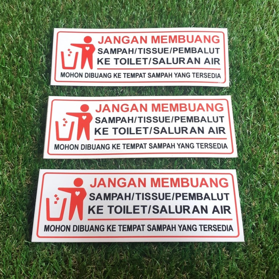 

STIKER DILARANG MEMBUANG SAMPAH / TISU / PEMBALUT KE TOILET / SALURAN