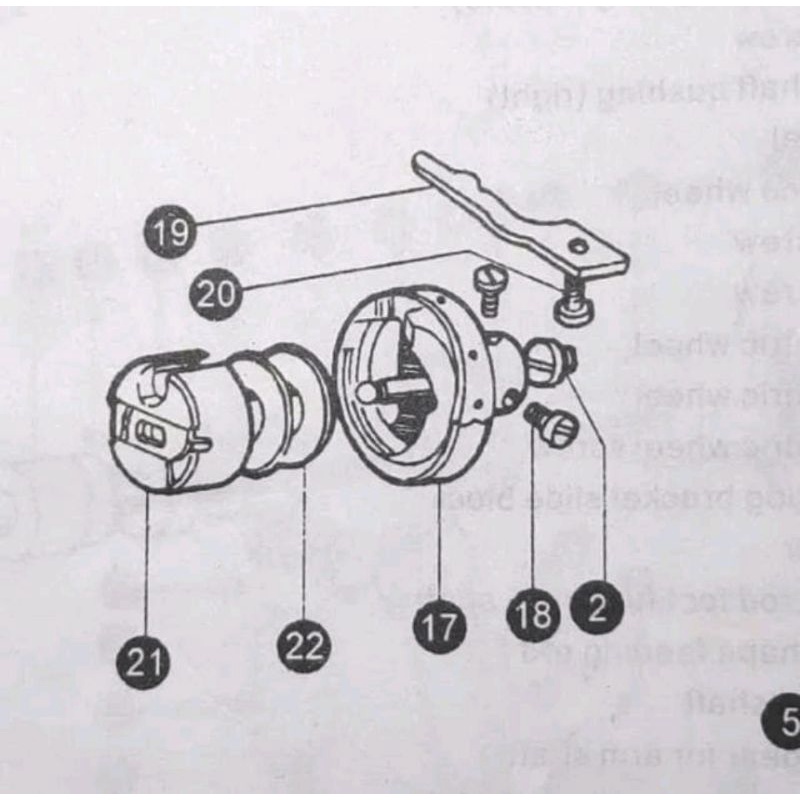 onderdil mesin jahit, tahanan kerancang/rotari