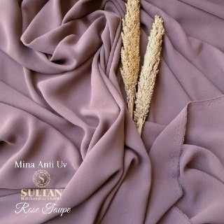 TERBARU     Kain Abaya Sultan Mina Anti UV Rose Taupe Polos