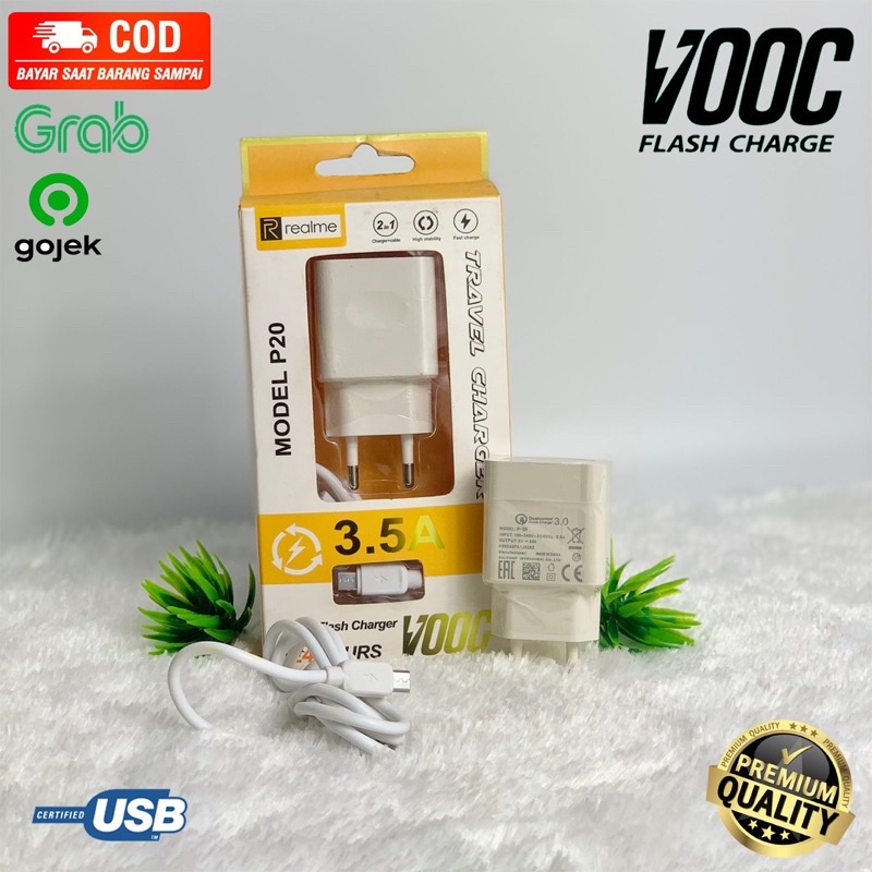 CHARGER CASAN REALME BRANDED MODEL P20 FLASH CHARGE 3.5 AMPERE VOOC FAST TRAVEL CHARGER