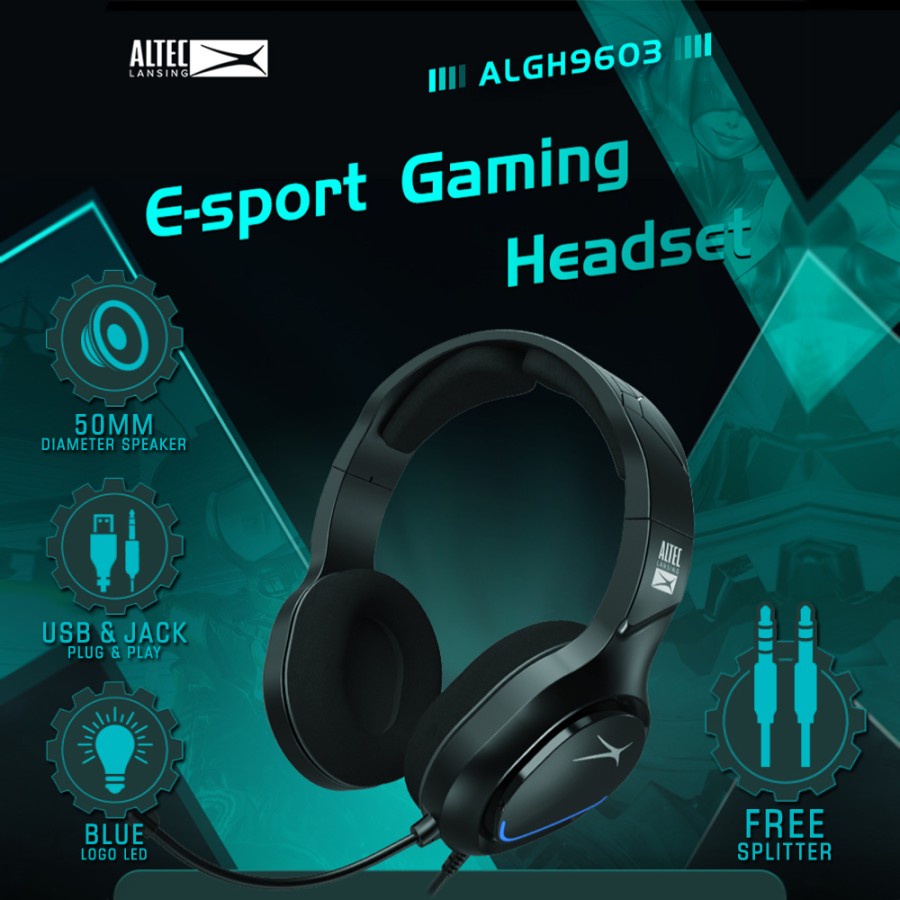 Headset Headphone Gaming Altec Lansing ALGH9603 - 3.5mm+USB