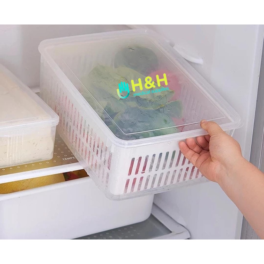 Keranjang Cuci Buah Sayur / Tempat Buah Sayur / Fridge Storage / Box Cuci Sayur