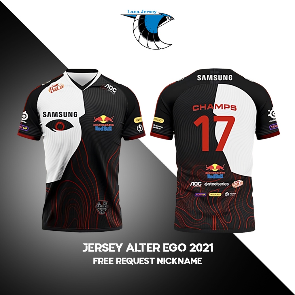 Jersey AE Alter Ego Esport 2021 Baju Kaos Gaming Black Edition (free nickname)