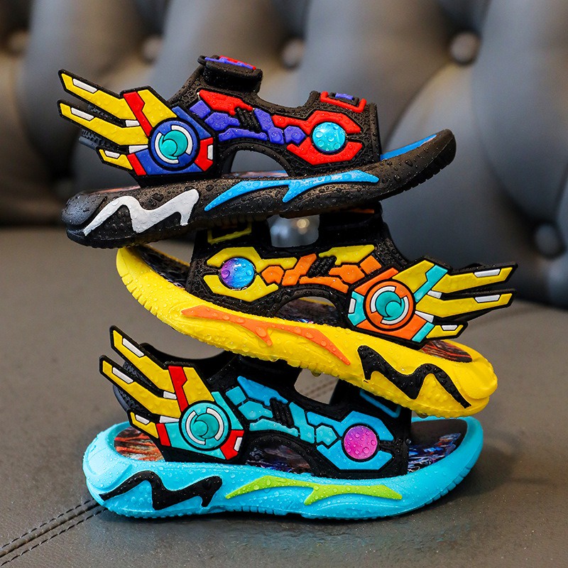 littlekiddoss SH2223N Sepatu Sendal Gunung Anak Sandal Robot Wings Anak Laki-Laki Transformer Import