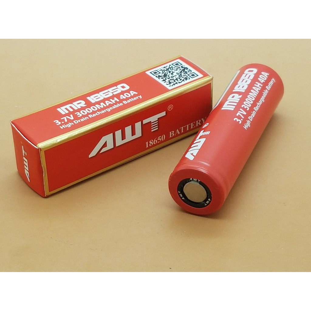 BATERAI AWT 18650 3000MAH 40A 3.7V FLAT TOP