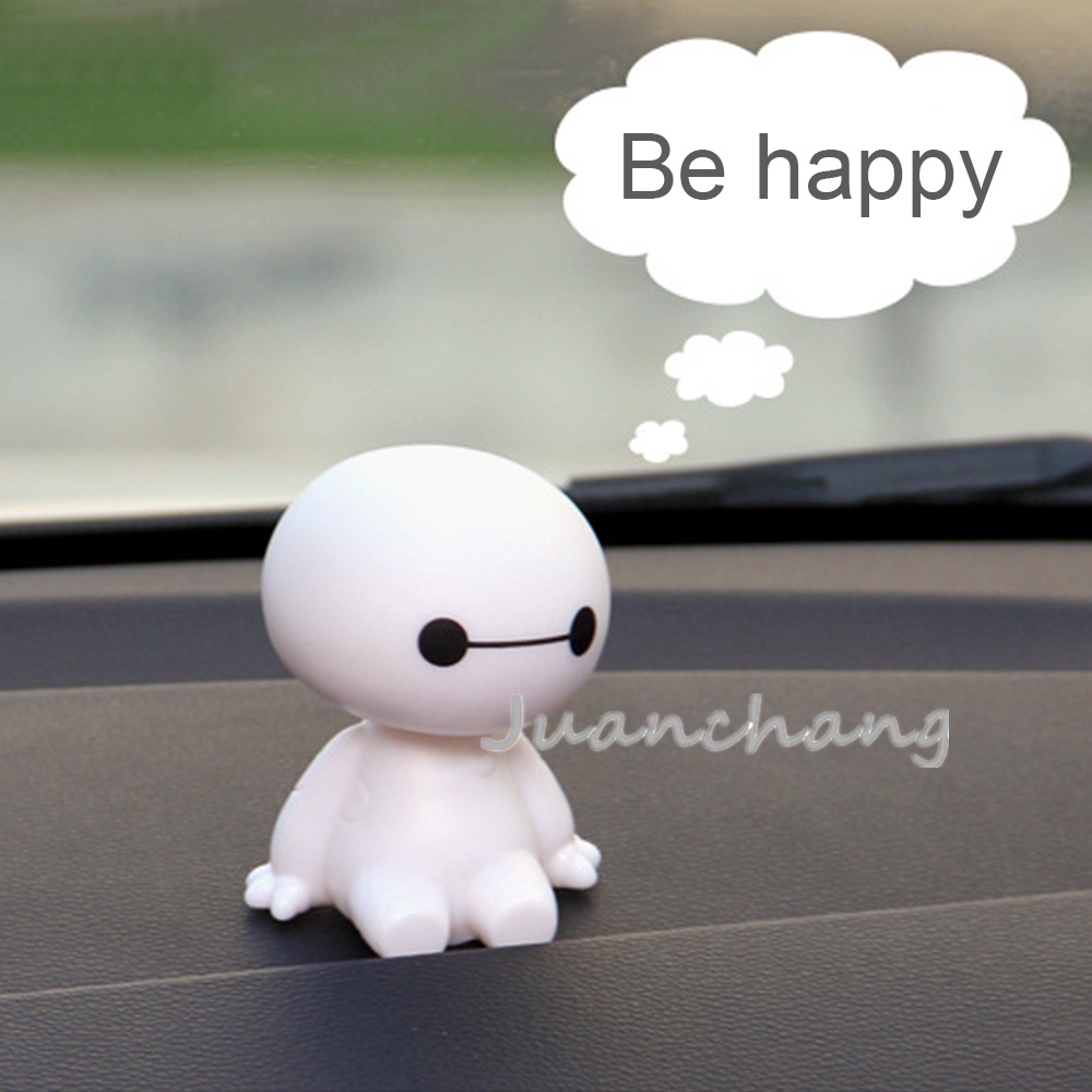 Mainan Boneka Kartun Baymax Robot Kepala Goyang Bahan Plastik Untuk Dekorasi Interior Mobil