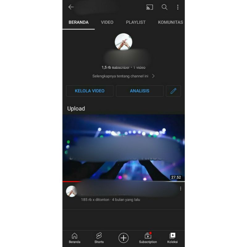 (Terjual) Akun Youtube 1,5K (belum monetisasi)