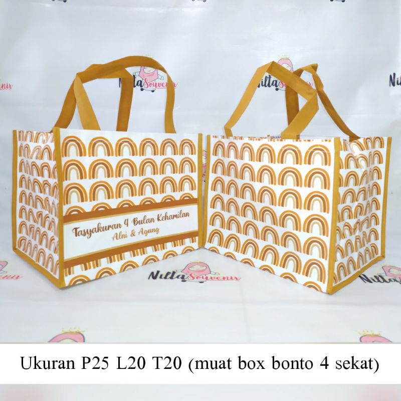 tas souvenir tasyakuran 4 bulan kehamilan murah muat box bento 4 sekat
