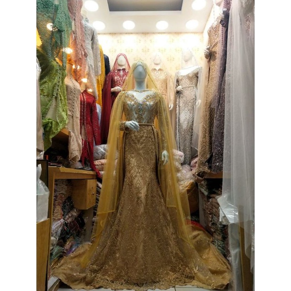 Gaun pengantin duyung premium/wedding dress