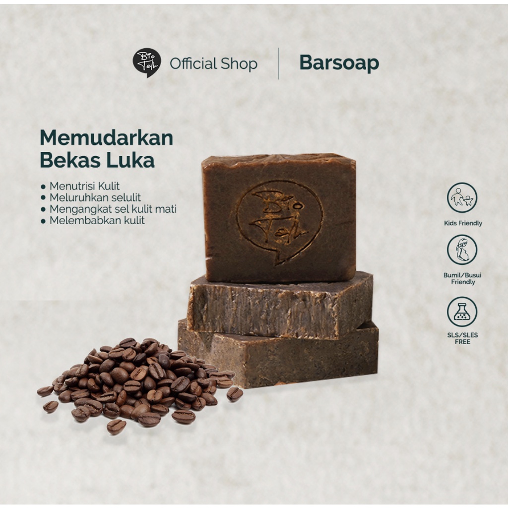 BioTalk Sabun Natural Herbal | Coffee Scrub | Kulit Normal | 120 gram