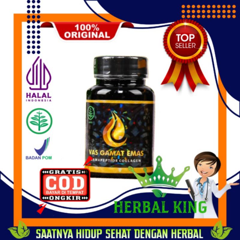 Vas Gamat Emas Collagen Original 100% Bpom Asli Kapsul Colagen Pemutih Kulit Wajah