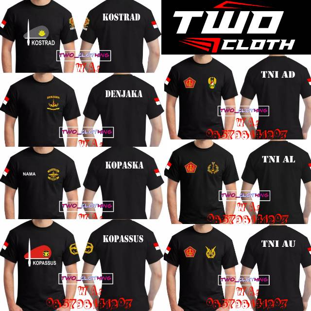 Jual Kaos Semi Formal Tni Ad Tni Au Satpol Pp Kopassus Kostrad Tni