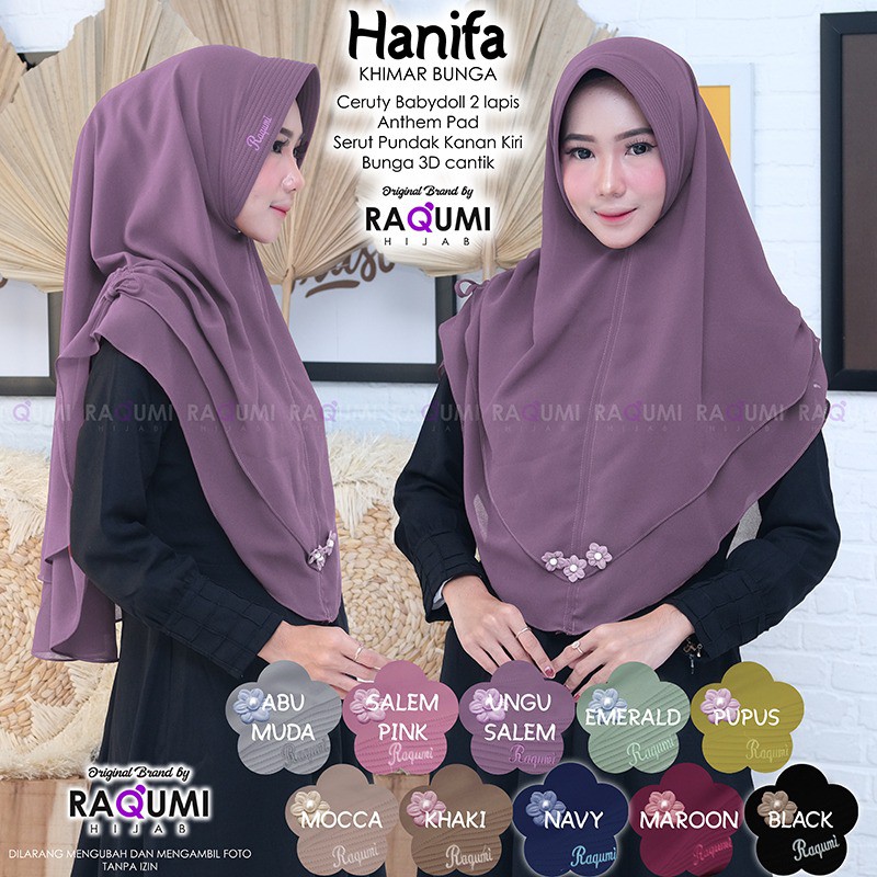 (TERBARU) HANIFA KHIMAR l JILBAB l  HIJAB INSTAN TERMURAH ORI By RAQUMI X MNV