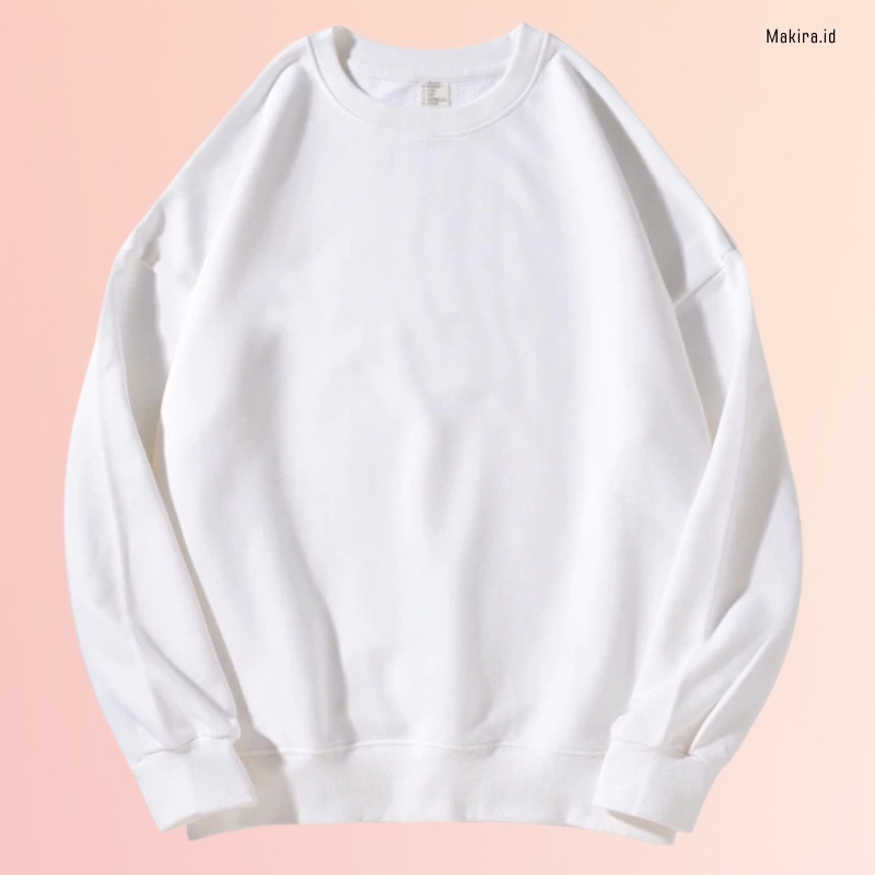 Jaket Sweater Switer Baju Anak Basic Polos Warna Putih Laki Perempuan Cewek Cowok Usia 1 2 3 4 5 6 7