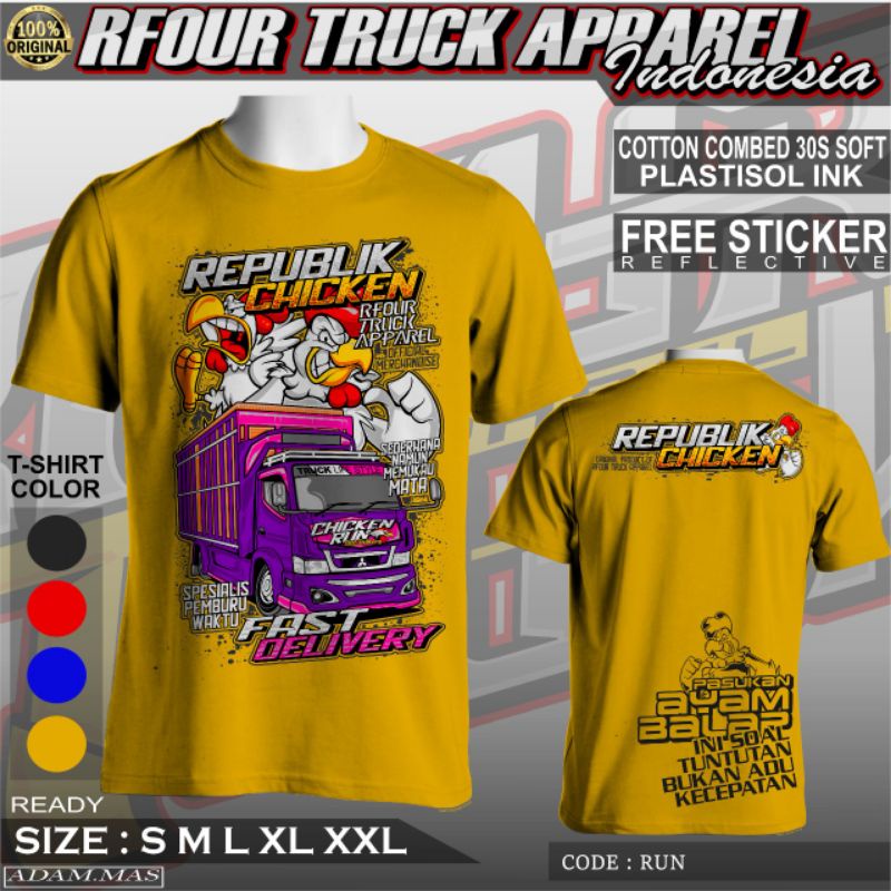 Kaos Pria Distro  Republik Chicken/Kaos Truck Terbaru Canter Mania Kaos Truk Canter Mania Indonesia